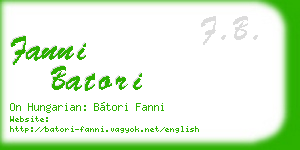 fanni batori business card