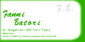 fanni batori business card